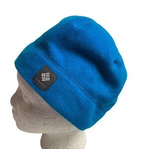 Columbia Blue Fleece Beanie Hat Youth Large Ski Winter Cap